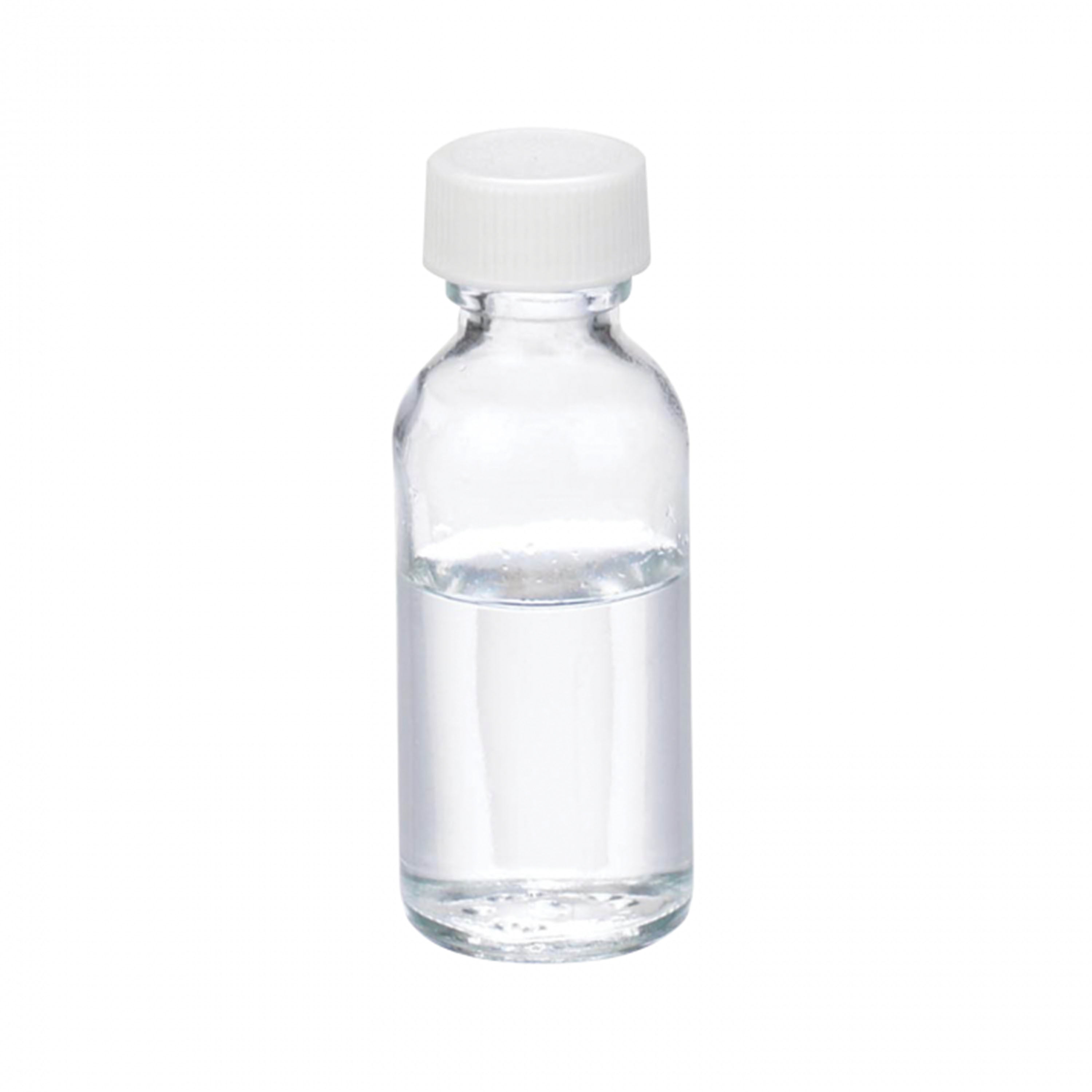 WHEATON® Boston Round Bottle, 1oz, clear, white Polypropylene, PTFE faced foamed Polyethylene