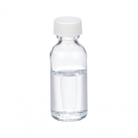 WHEATON® Boston Round Bottle, 1oz, clear, white Polypropylene, PTFE faced foamed Polyethylene