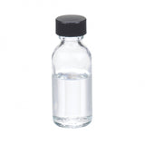 WHEATON® Boston Round Bottle, 1oz, Clear, black Phenolic, PE cone