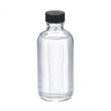 WHEATON® Boston Round Bottle, 4oz, clear, black Phenolic, PE cone