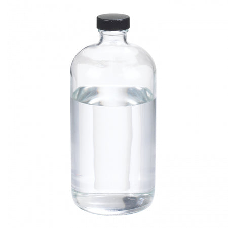 WHEATON® Boston Round Bottle, 32oz, clear, black Phenolic, PE cone
