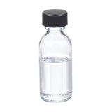 WHEATON® Boston Round Bottle, 1oz, clear, black Phenolic, rubber