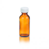 WHEATON® Boston Round Bottle, Amber, 1oz