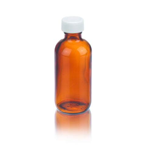 WHEATON® Boston Round Bottle, Amber, 2oz