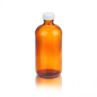 WHEATON® Boston Round Bottle, Amber, 8oz