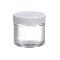WHEATON® Clear Straight Sided Jar, White Polypropylene Cap, Poly-Vinyl Liner, Case of 24, 2 oz