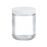 WHEATON® Clear Straight Sided Jar, White Polypropylene Cap, Poly-Vinyl Liner, 8 oz
