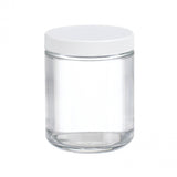 WHEATON® Clear Straight Sided Jar, White Polypropylene Cap, Poly-Vinyl Liner, 8 oz