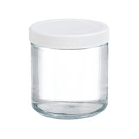 WHEATON® Clear Straight Sided Jar, White Polypropylene Cap, Poly-Vinyl Liner, 16 oz
