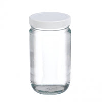 WHEATON® Clear Straight Sided Jar, White PolypropyleneCap , Poly-Vinyl Liner, 32 oz