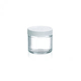 WHEATON® Clear Straight Sided Jar, White Polypropylene Cap, PTFE-Faced Foamed Polyethylene Liner, Case of 24, 2 oz