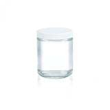 WHEATON® Clear Straight Sided Jar, White Polypropylene, PTFE-Faced Foamed Polyethylene Liner, 4 oz