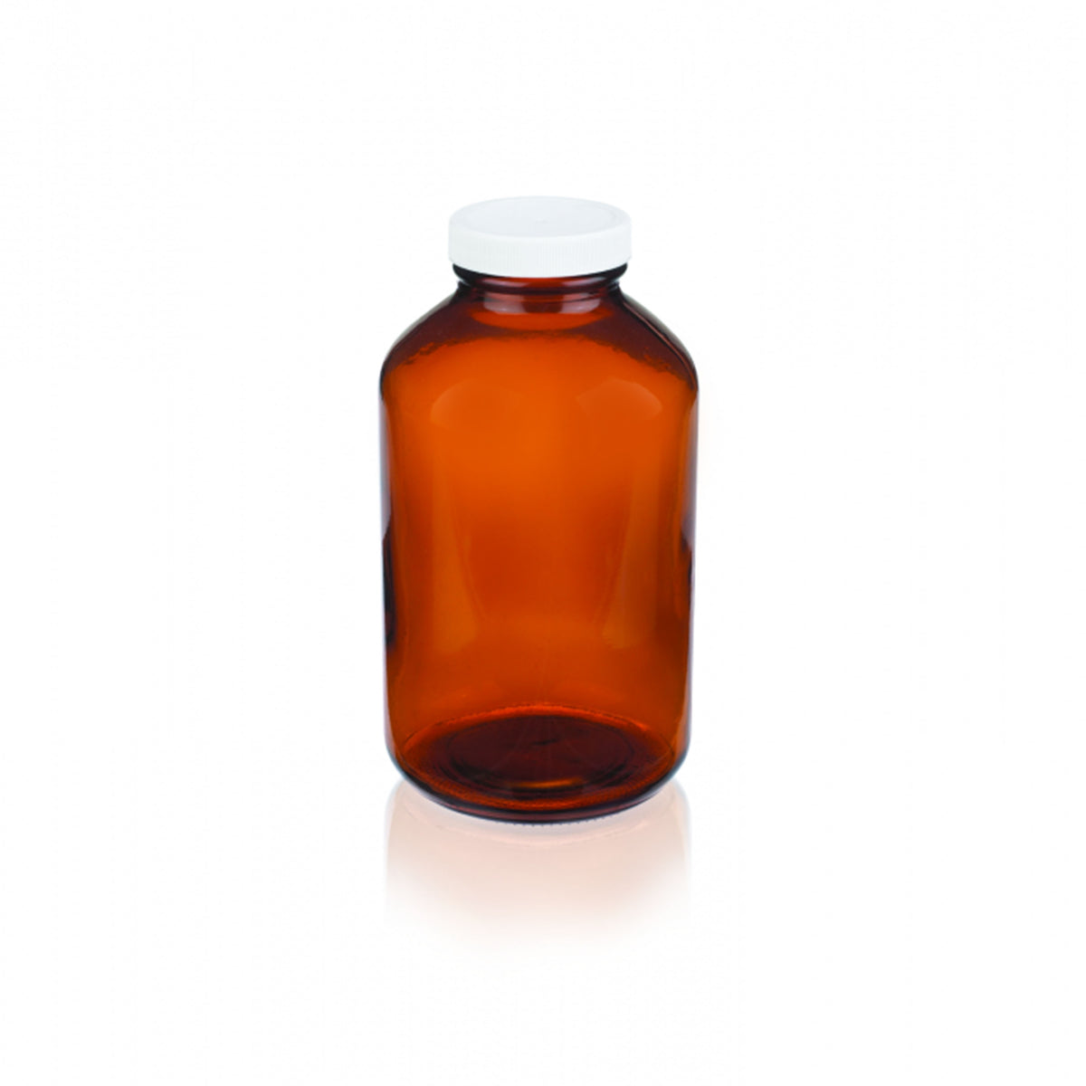 WHEATON® Wide Mouth Type III Amber Packer, 32oz, White Polypropylene, Poly-Vinyl