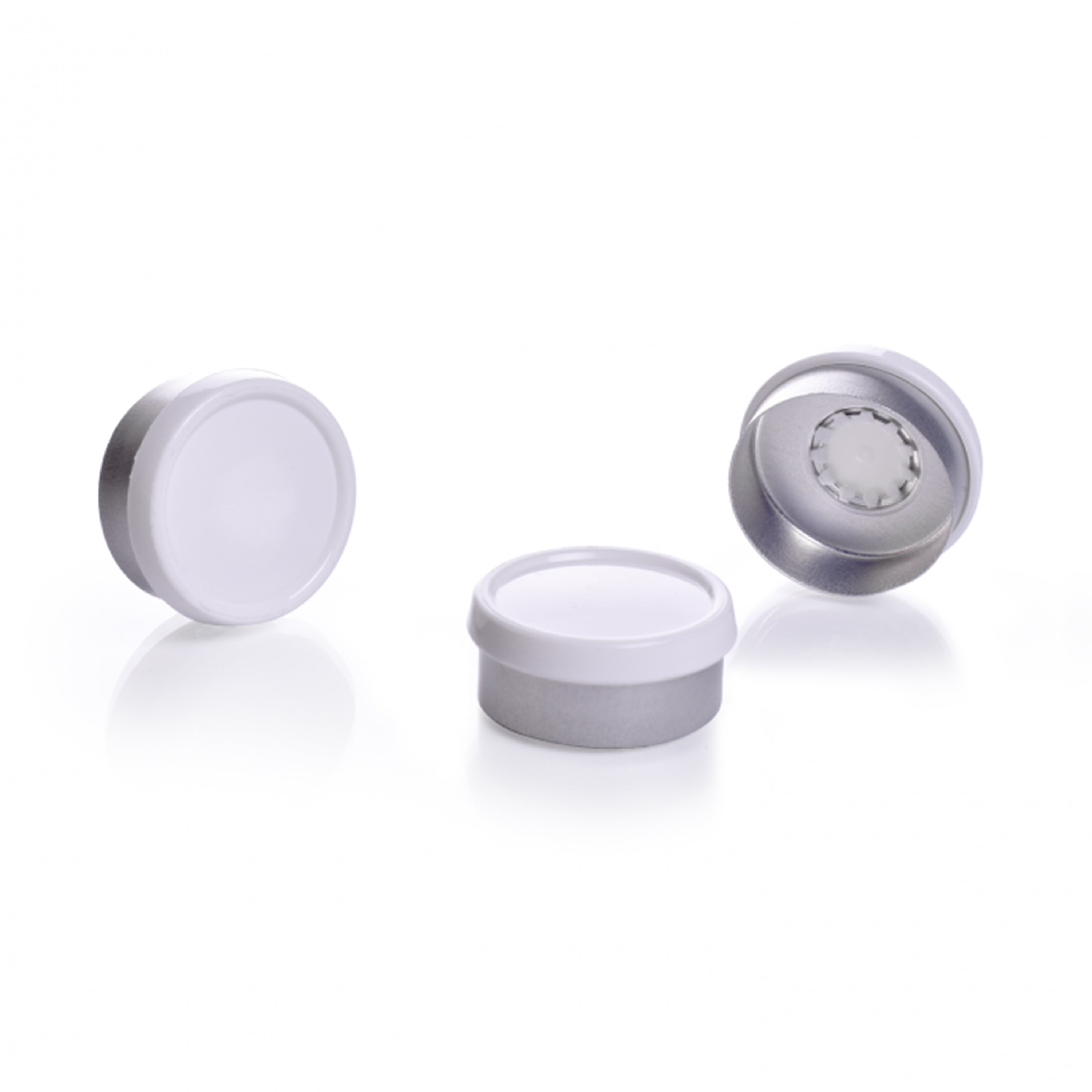 WHEATON® Unlined Aluminum Seal, 20mm, White, Flip-Cap