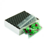 WHEATON® E-Z VIAL® 12 x 32mm Crimp Top Convenience Packs, Amber With Patch, PTFE / Red Rubber, Green