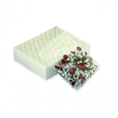WHEATON® E-Z VIAL® 12 x 32mm Crimp Top Convenience Packs, Clear, PTFE / Red Rubber, Natural