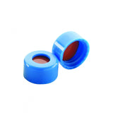 WHEATON® 9 mm ABC Screw Cap, With White PTFE / Red Silicone Liners, Blue PP