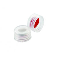 WHEATON® 9 mm ABC Screw Cap, With White PTFE / White Silicone / Red Silicone Liners, Natural PP