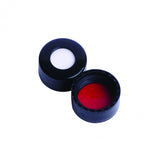 WHEATON® 9 mm ABC Screw Cap, With Red PTFE / White Silicone Liners, Black PP