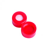 WHEATON® 9 mm ABC Screw Cap, With Red PTFE / White Silicone Liners, Red PP