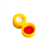 WHEATON® 9 mm ABC Screw Cap, With Red PTFE / White Silicone Liners, Yellow PP