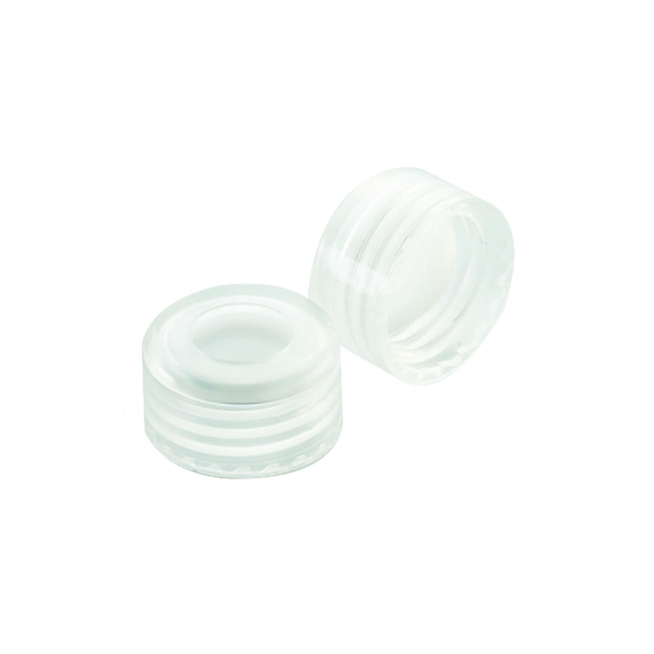 WHEATON® 9 mm ABC Screw Cap, With Red PTFE / White Silicone / Red PTFE Liners, Natural PP