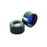 WHEATON® 9 mmABC Screw Cap, With Blue PTFE / White Silicone Liners, Black PP