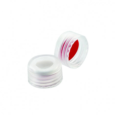 WHEATON® 9 mm ABC Screw Cap, With Red PTFE / White Silicone Liners With Slit, Natural PP