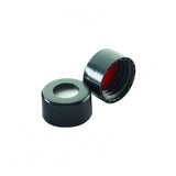 WHEATON® 9 mm ABC Screw Cap, With Red PTFE / White Silicone Liners With Slit, Black PP