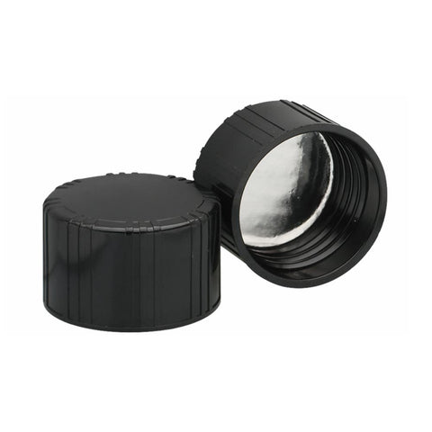 WHEATON® Black Phenolic Screw Cap, Pulp Foil Liner, 38-439