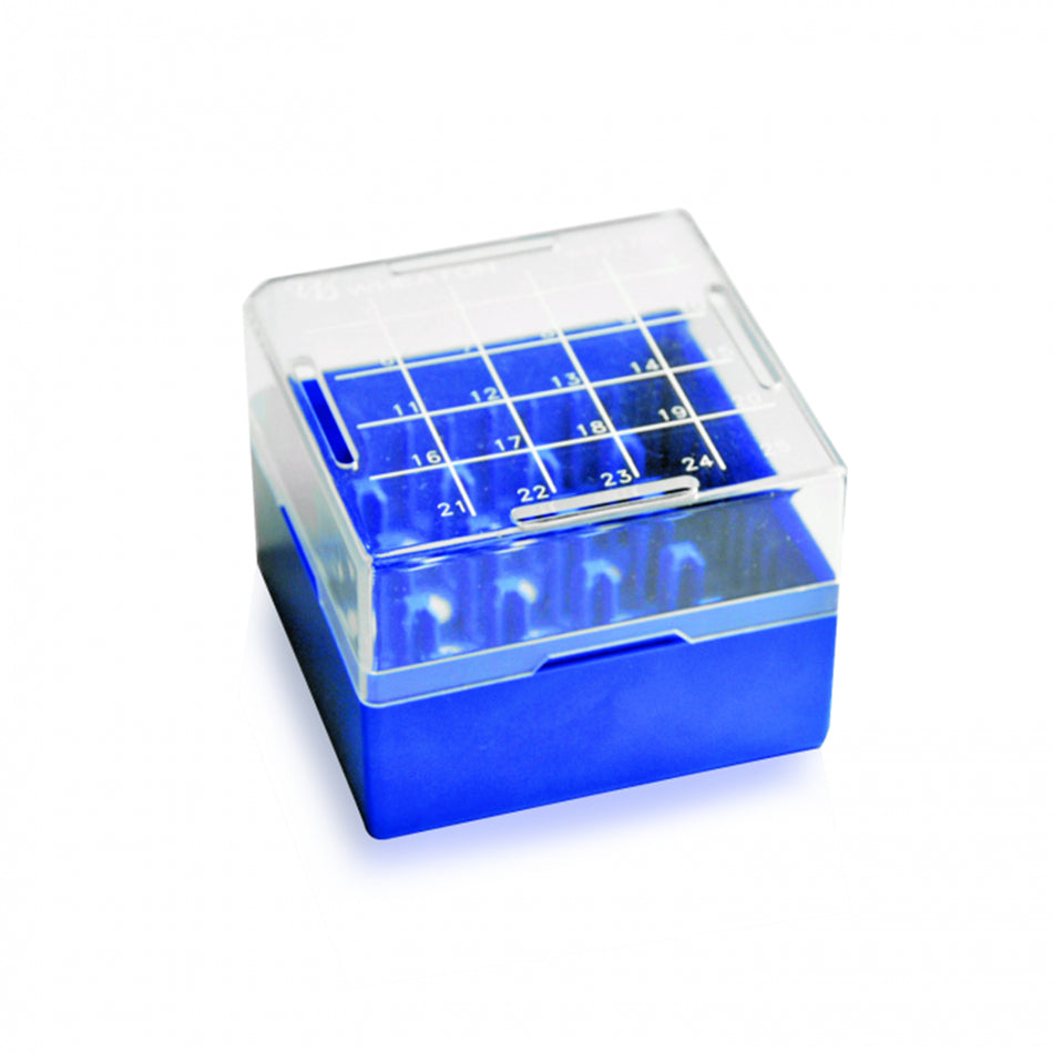 WHEATON® KEEPIT® Freezer Boxes, KeepIT®-25 For External Thread Vials, Blue