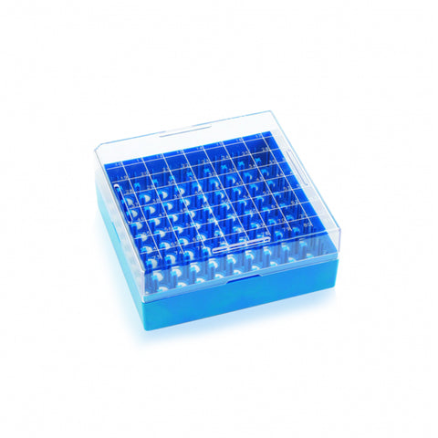 WHEATON® KEEPIT® Freezer Boxes, Low Profile KeepIT®-81 For External Thread Vials, Blue