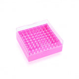 WHEATON® KEEPIT® Freezer Boxes, Low Profile KeepIT®-81 For External Thread Vials, Pink