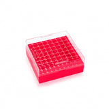 WHEATON® KEEPIT® Freezer Boxes, Low Profile KeepIT®-81 For External Thread Vials, Red