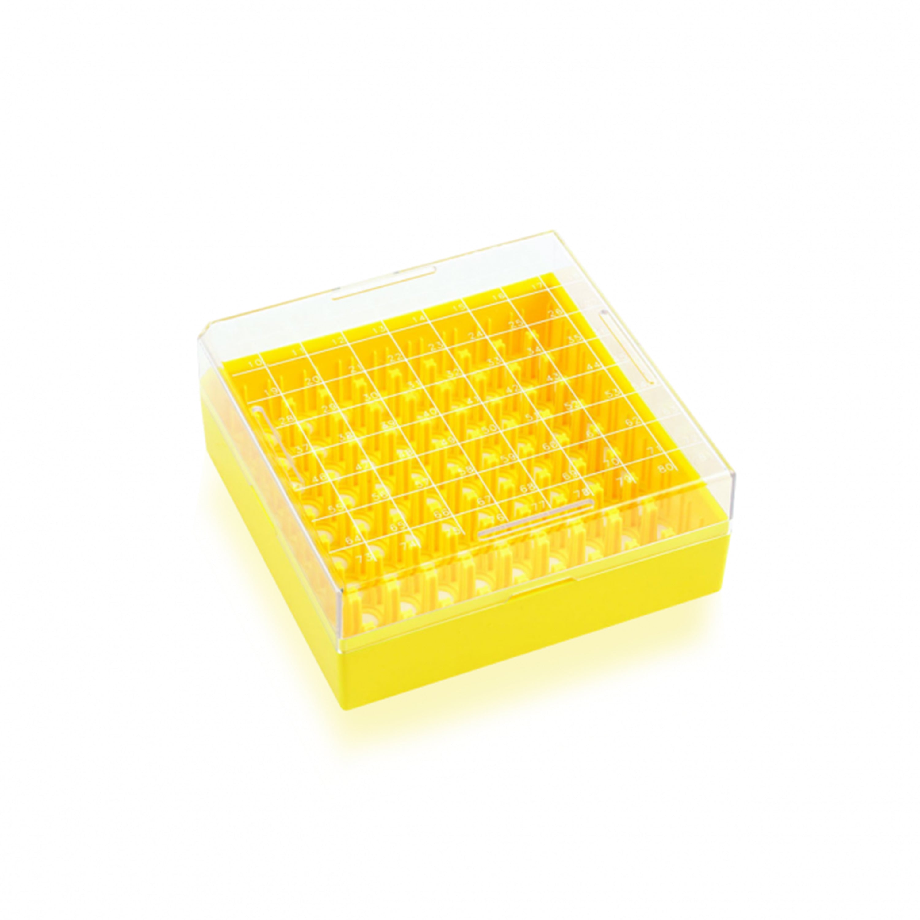 WHEATON® KEEPIT® Freezer Boxes, Low Profile KeepIT®-81 For External Thread Vials, Yellow