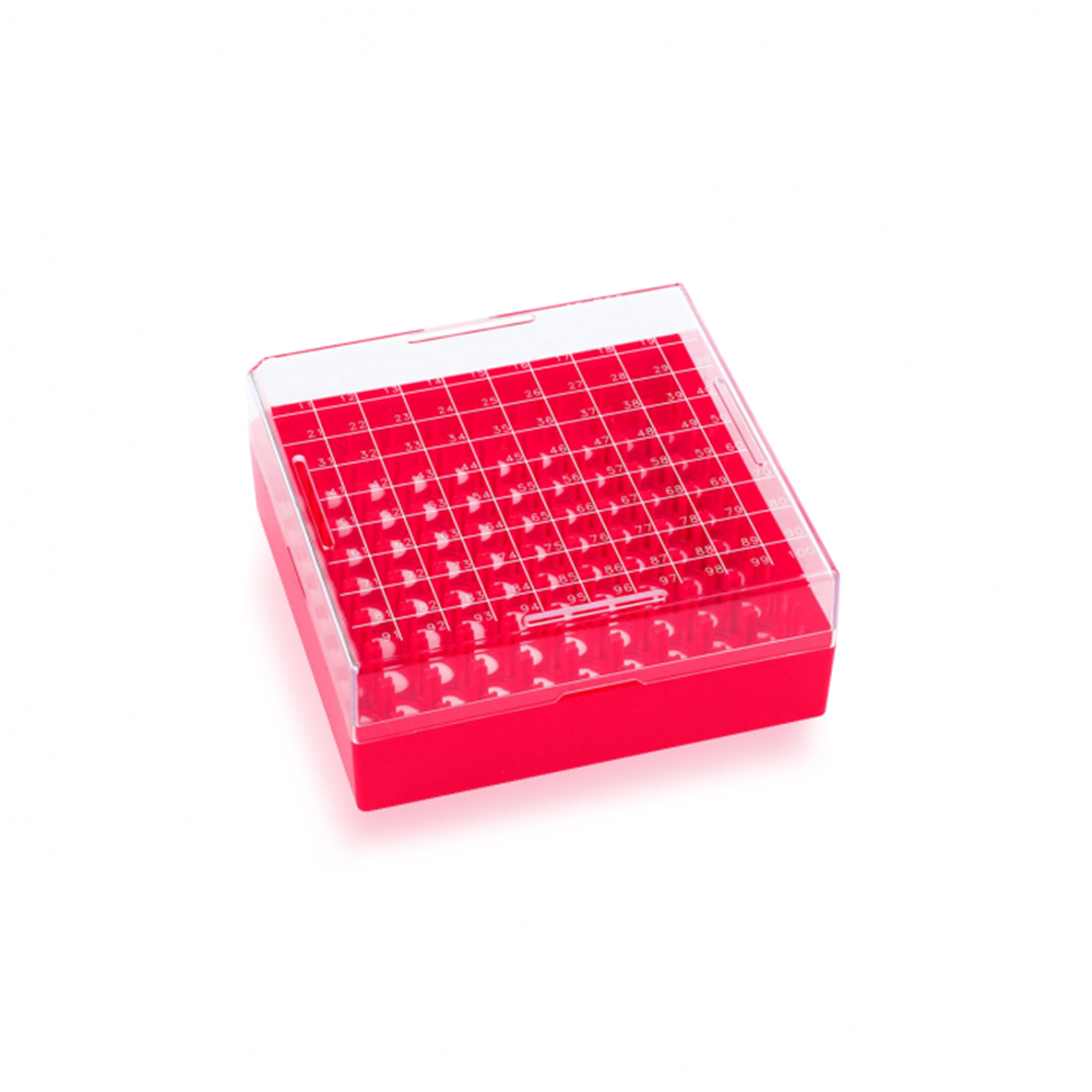 WHEATON® KEEPIT® Freezer Boxes, Low Profile KeepIT®-100 For Internal Thread Vials, Red