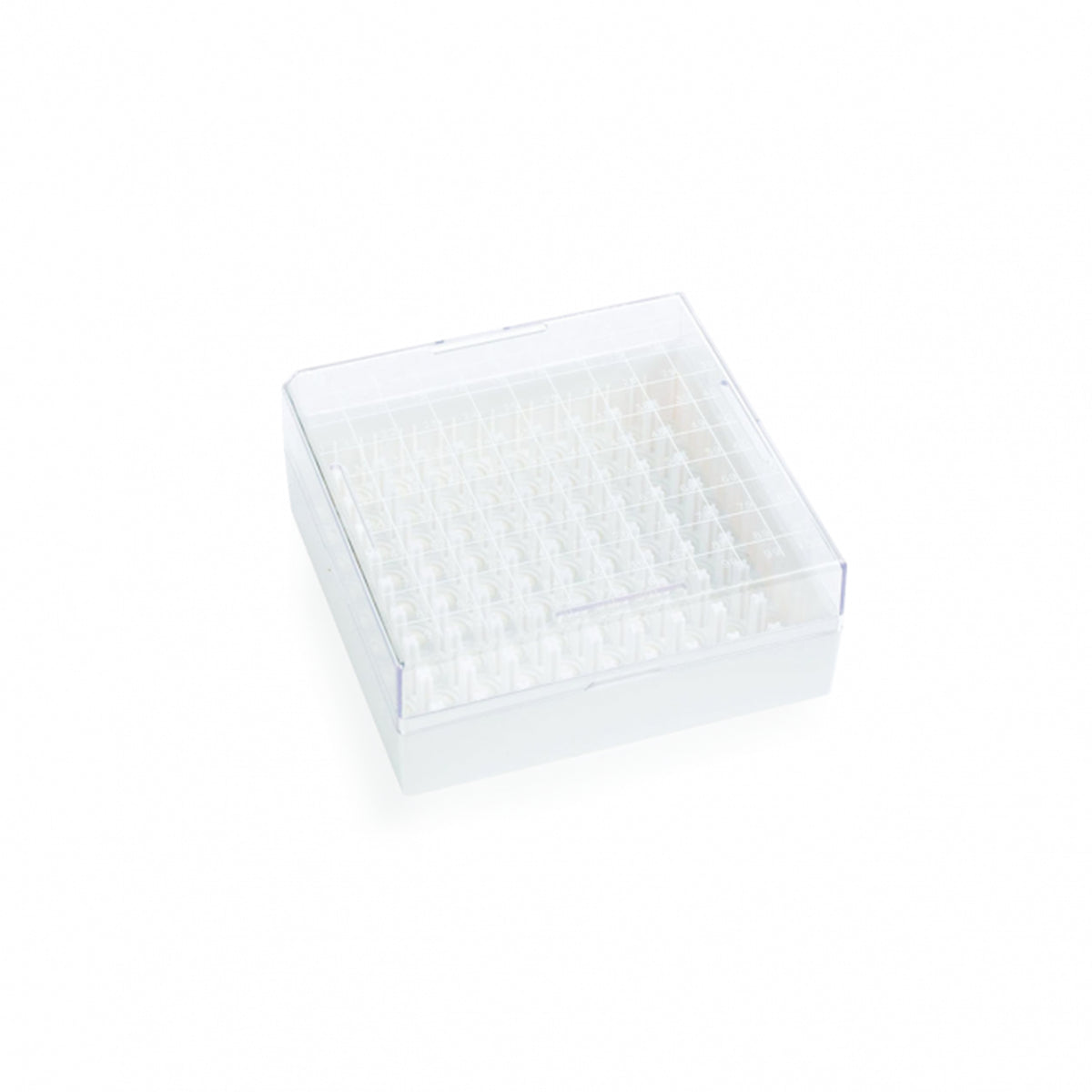 WHEATON® KEEPIT® Freezer Boxes, Low Profile KeepIT®-100 For Internal Thread Vials, White