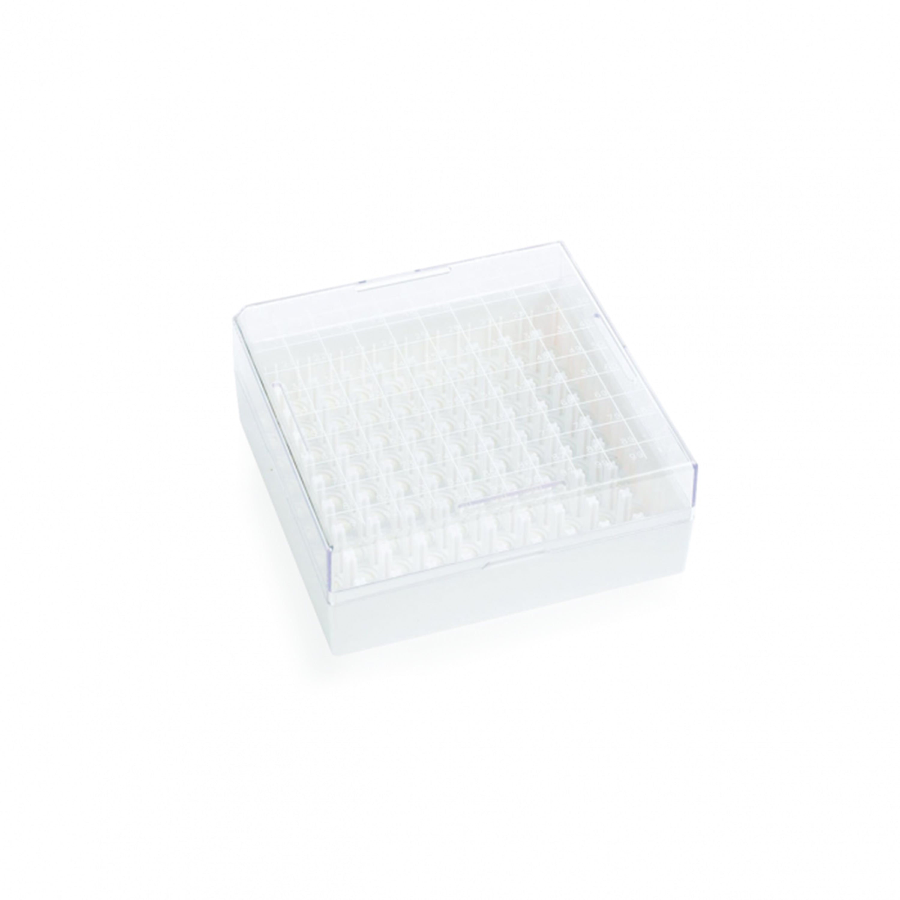 WHEATON® KEEPIT® Freezer Boxes, Low Profile KeepIT®-100 For Internal Thread Vials, White