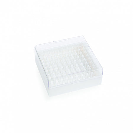 WHEATON® KEEPIT® Freezer Boxes, Low Profile KeepIT®-100 For Internal Thread Vials, White