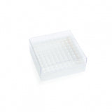 WHEATON® KEEPIT® Freezer Boxes, Low Profile KeepIT®-100 For Internal Thread Vials, White