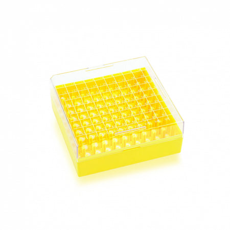 WHEATON® KEEPIT® Freezer Boxes, Low Profile KeepIT®-100 For Internal Thread Vials, Yellow