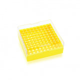 WHEATON® KEEPIT® Freezer Boxes, Low Profile KeepIT®-100 For Internal Thread Vials, Yellow