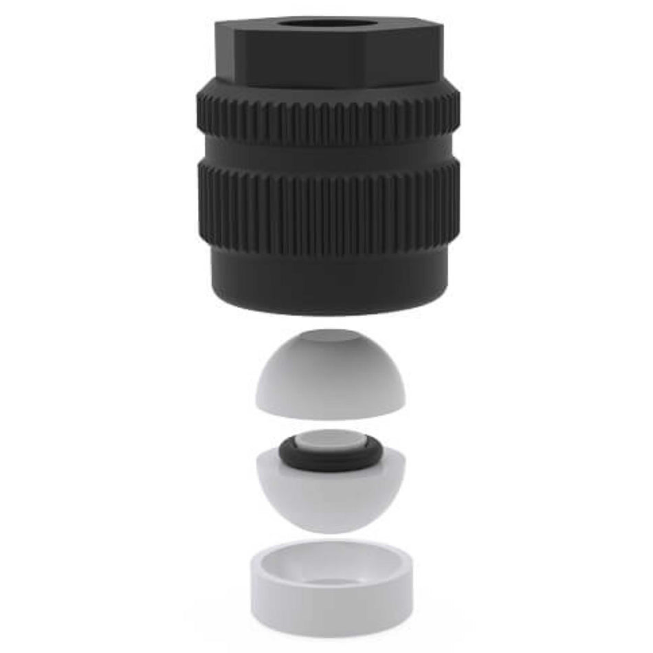 BOLA Swivelling screw fitting (PPS/PTFE ) - GL 25, a Ø 9,52 mm, max. 9°
