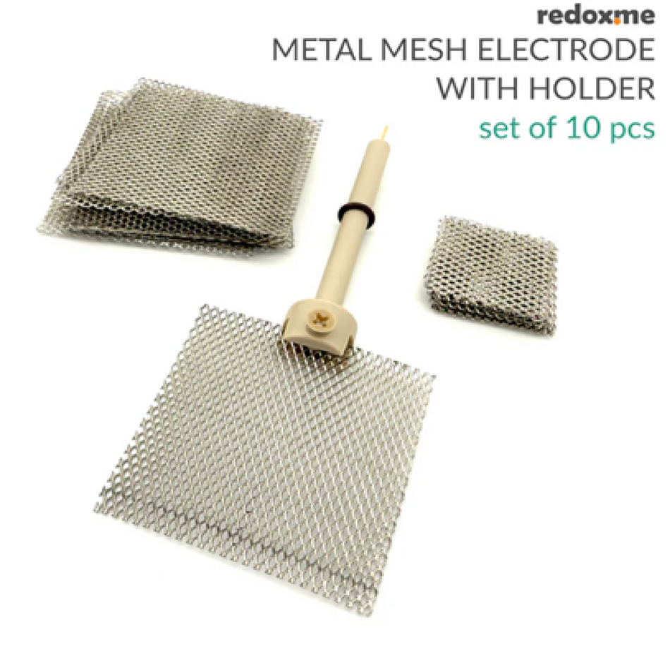 25mm x 25 mm Aluminum Mesh Electrode with Organic Compatible Holder (Set of 10 PCs) - Electrochemical Products - Redox.me - MSE Supplies