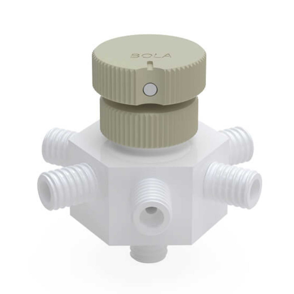 BOLA GL-Distributor with Stopcock (PTFE ) - 1x GL 14 mm 6x GL 14