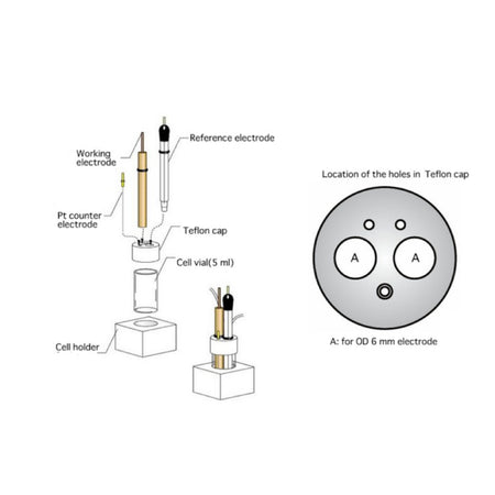 BASi Three- Electrode Style Air-Tight EC Cell Kit for Sample Volume 1 -3 ml - Electrochemical Products - BASi - MSE Supplies