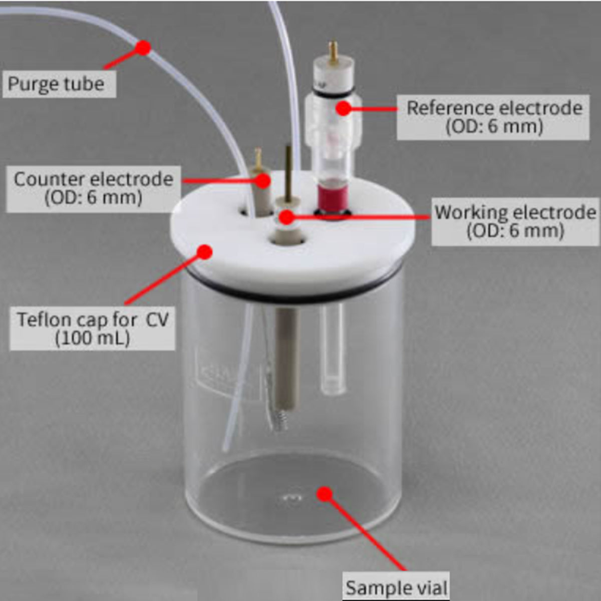 BASi Non-Jacketed EC Cell Vial for Sample Volume 50 - 80 ml - Electrochemical Products - BASi - MSE Supplies