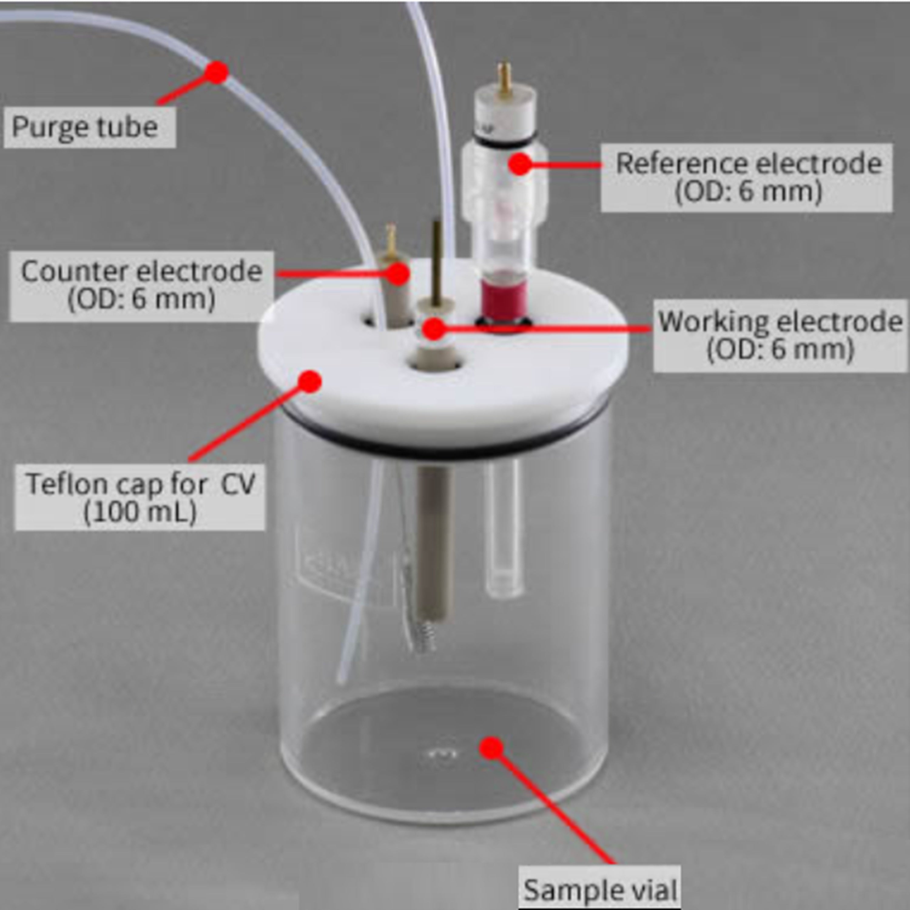 BASi Non-Jacketed EC Cell Vial for Sample Volume 50 - 80 ml - Electrochemical Products - BASi - MSE Supplies