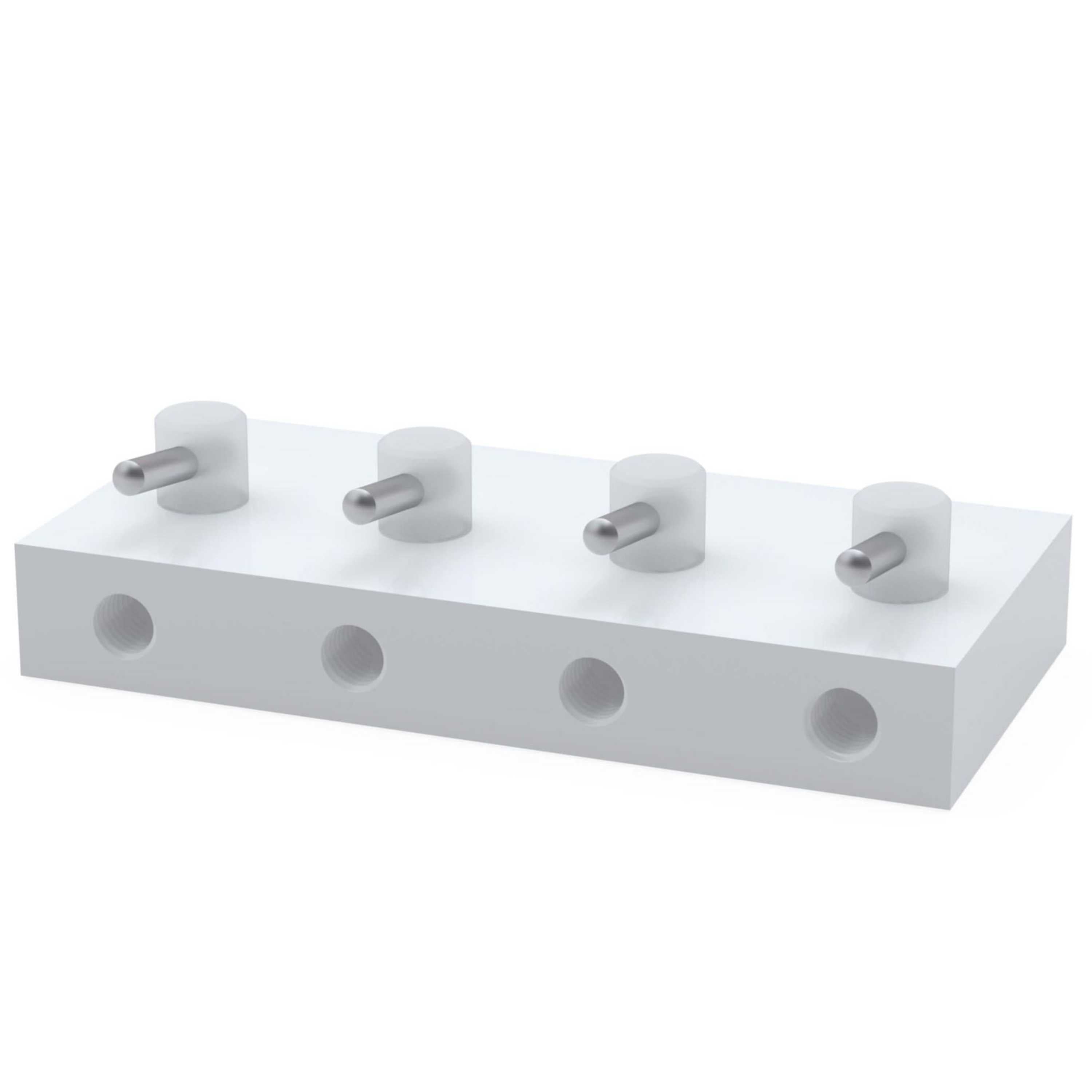 BOLA Miniature Manifold Blocks (PTFE ) - UNF 1/4" 28G, Ø 0,8 x 1,6 mm