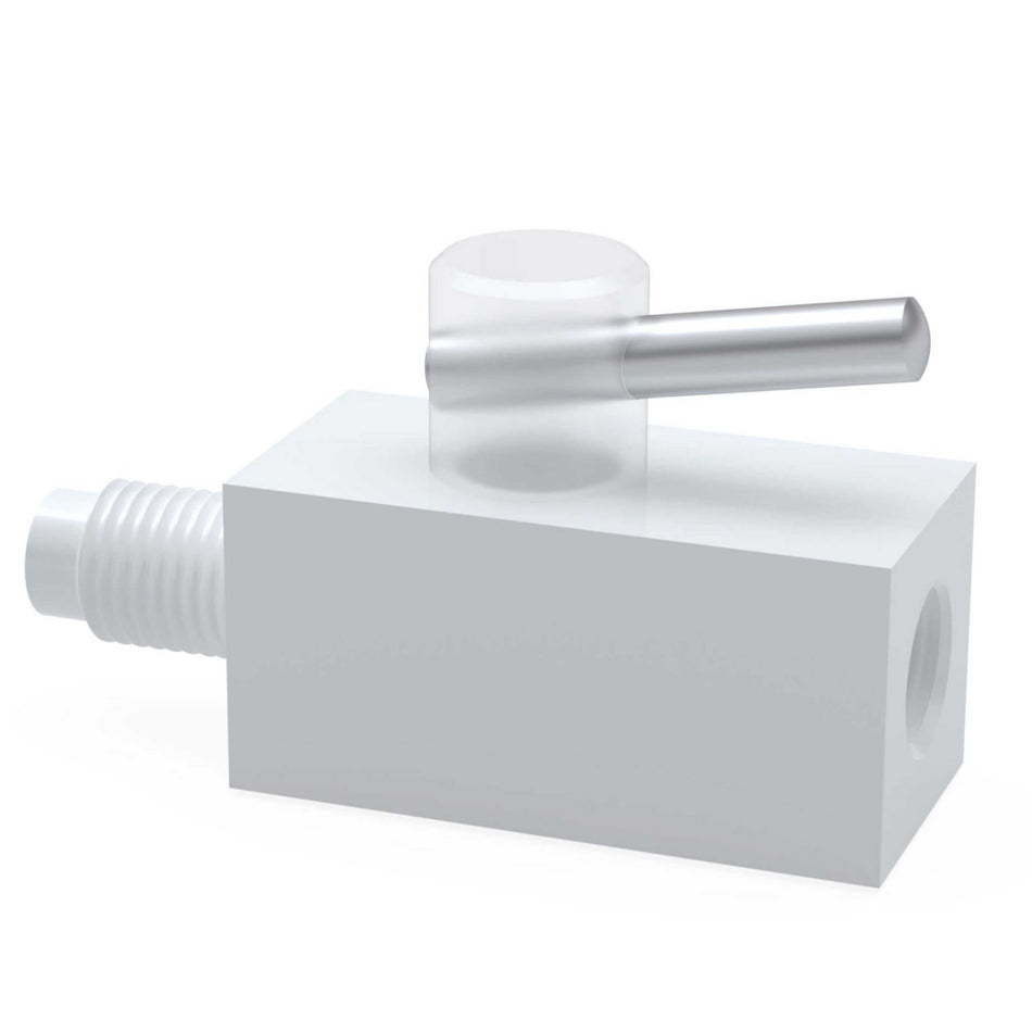 BOLA Miniature 2-Way Stopcocks (PTFE ) - UNF 1/4" 28G, Ø 0,8 x 1,6 mm